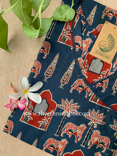 "Shaamil" Jhanrokha Angrakha Cotton Kurta- Big size