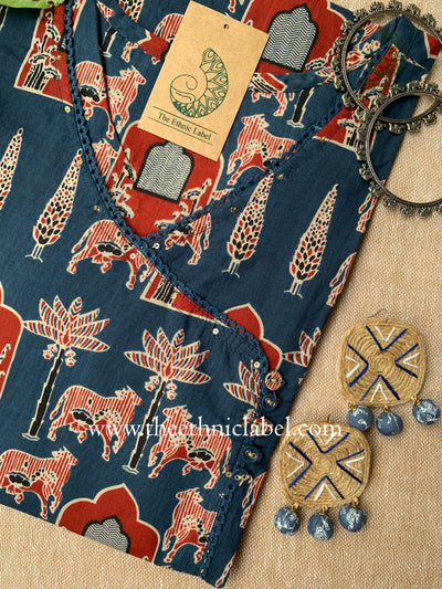 "Shaamil" Jhanrokha Angrakha Cotton Kurta- Big size