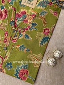 "Husn" Floral Buttoned Cotton kurta