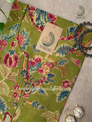 "Husn" Floral Buttoned Cotton kurta