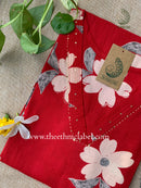 "Seema" Red Floral Cotton kurta