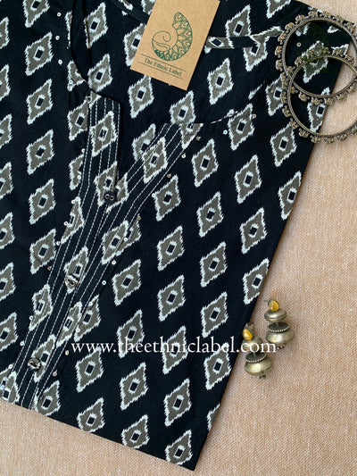 "Syahi" Cotton Kurta-Big Size