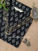 "Sreeja" Hand Embroidered Block Printed Cotton kurta