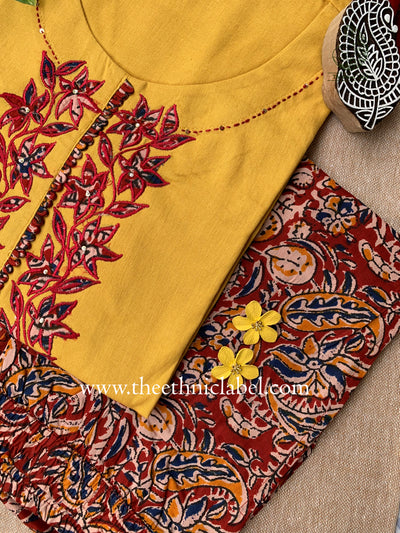 "Urusa" Cotton Kurta Set with Kota Doria Dupatta(3pc)