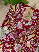 "Aarohi" Hand Embroidered Block Printed Cotton kurta