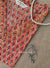 "Jhalak" Hand Embroidered Block Printed Orange Cotton kurta