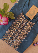 "Rudrika" Blue embroidered silk kurta
