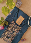 "Rudrika" Blue embroidered silk kurta