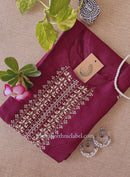 "Shameera" Handcrafted Wine Silk Kurta- Big size