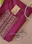 "Shameera" Handcrafted Wine Silk Kurta- Big size