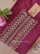 "Shameera" Handcrafted Wine Silk Kurta- Big size