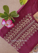 "Shameera" Handcrafted Wine Silk Kurta- Big size
