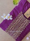 "Shameera" Handcrafted Purple Silk Kurta