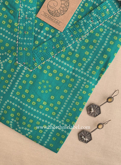 "Lavisha" Bandhani Kantha Cotton Kurta