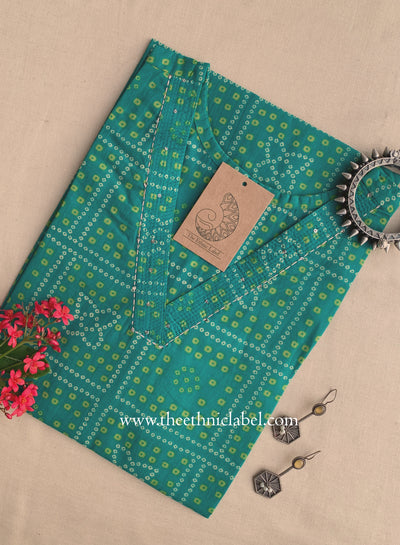 "Lavisha" Bandhani Kantha Cotton Kurta