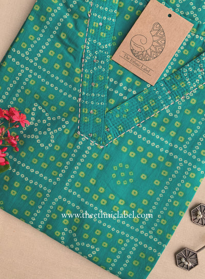 "Lavisha" Bandhani Kantha Cotton Kurta