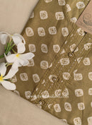 "Naveera" Bandhani Buttoned Cotton Kurta