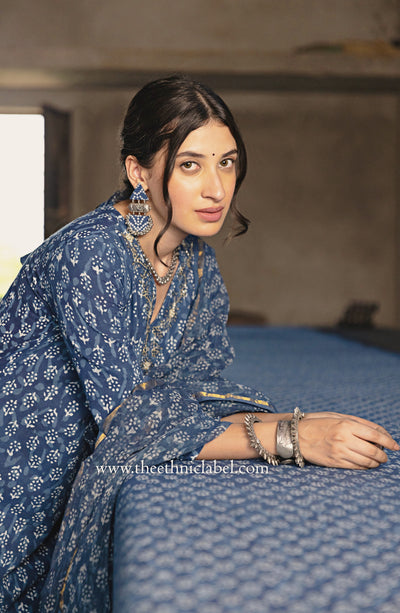 "Ayat" Cotton Kurta Set with Kota Doria Dupatta(3pc)