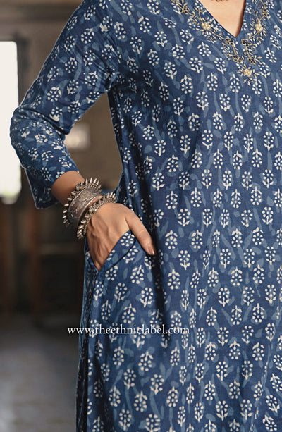 "Ayat" Cotton Kurta Set with Kota Doria Dupatta(3pc)