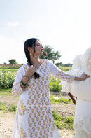 "Mridula" Hand Block Printed Kurta with Straight Pant - 2pc
