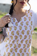 "Mridula" Hand Block Printed Kurta with Straight Pant - 2pc
