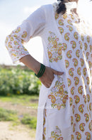 "Mridula" Hand Block Printed Kurta with Straight Pant - 2pc