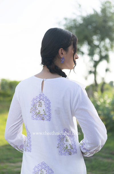 "Noor" Hand Block Printed Kurta with Straight Pant - 2pc