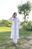 "Noor" Hand Block Printed Kurta with Straight Pant - 2pc