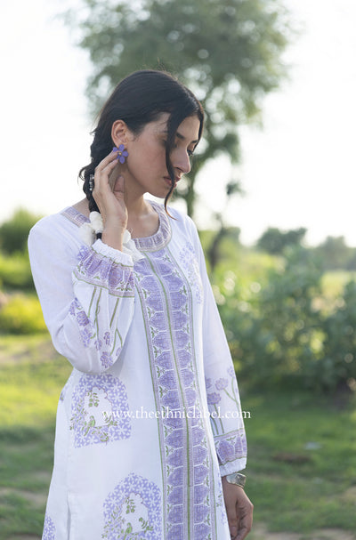 "Noor" Hand Block Printed Kurta with Straight Pant - 2pc