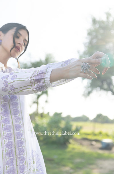 "Noor" Hand Block Printed Kurta with Straight Pant - 2pc