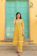 "Vasant" Hand Block Printed Cotton Co-ord Set - 2 pc