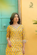 "Vasant" Hand Block Printed Cotton Co-ord Set - 2 pc