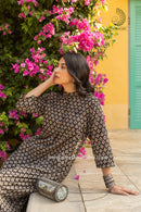 "Kajal" Hand Block Printed Cotton Co-ord Set-2pc