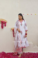 "Anaisha" Cotton Kurta Set with Kota Doria Dupatta(3pc)