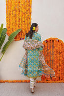 "Phool" Cotton Kurta Set with Kota Doria Dupatta (3pc)