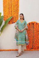 "Phool" Cotton Kurta Set with Kota Doria Dupatta (3pc)