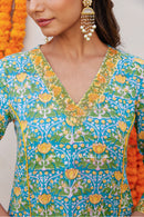 "Phool" Cotton Kurta Set with Kota Doria Dupatta (3pc)