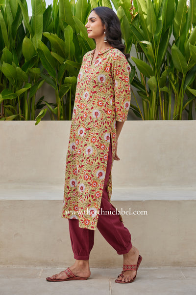 "Kangana" Hand Blockprinted Cotton Kurta