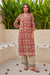 "Bindu" Hand Embroidered Block Printed Cotton kurta