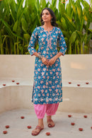 "Chandni" Hand Block Print Cotton kurta