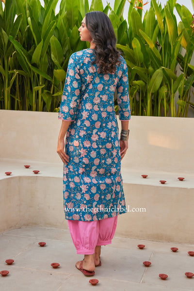 "Chandni" Hand Block Print Cotton kurta