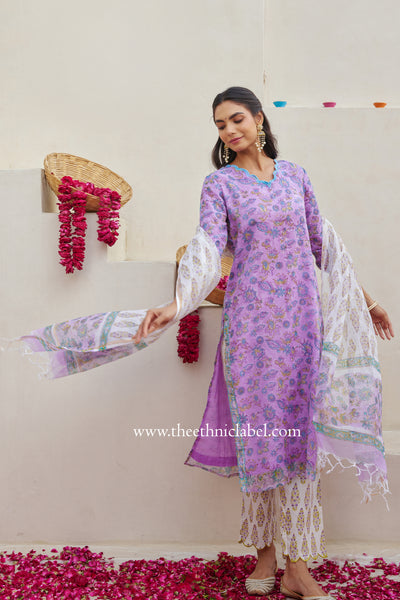 "Pranali" Kota Doriya Suit Set with dupatta(3pc)