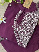 "Roohani" Burgundy Chikankari Kurta Set(2pc)