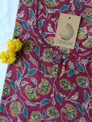 Hand Block Printed Majenta Jaal Cotton Kurta - XXL