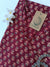 Hand Block Printed Maroon Boota Angrakha Cotton Kurta - M