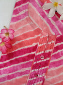 Shades of pink lehriya pure cotton Kurta