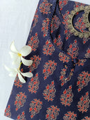 "Neela" ajrakh hand block printed cotton Kurta