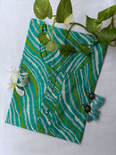 Sea Green Lehriya hand crafted cotton Kurta