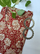 "Teej" Angrakha Floral Cotton Kurta