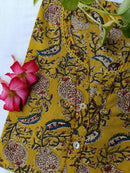 "Aayra" Collared Yellow Cotton Kurta